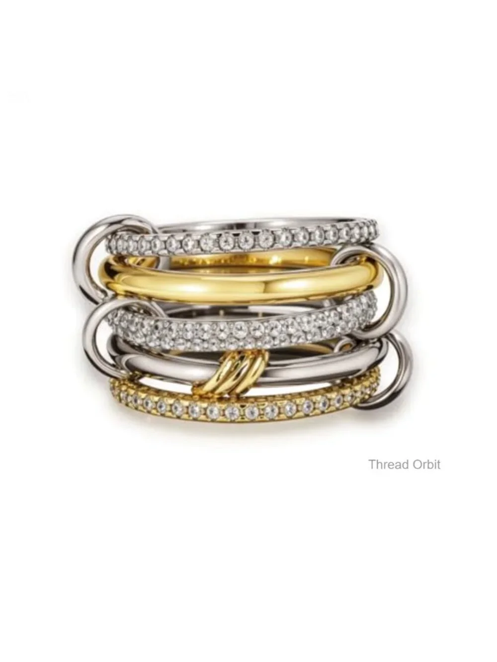 Stackable Ring Set 18k Gold Plated Cubic Zirconia Rings 5 Rings